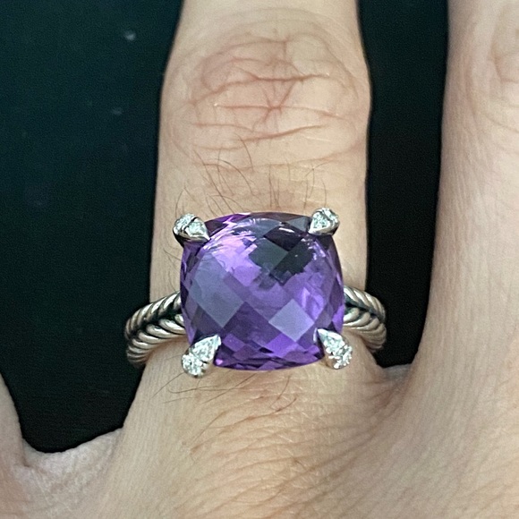 SOLD‼️DAVID YURMAN CHATELAINE RING AMETHYST - Picture 3 of 8
